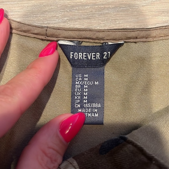 FOREVER 21 Dress Camouflage denim mini 
Button Front M medium festival camo - Picture 3 of 6